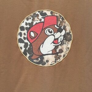 Brown Graphic Sweatshirt with leopard print Becc-ees logo